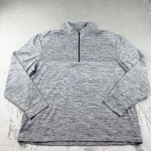 Pro Tour Men's XL Gray Space Dye Quarter Zip Pullover Golf Shirt